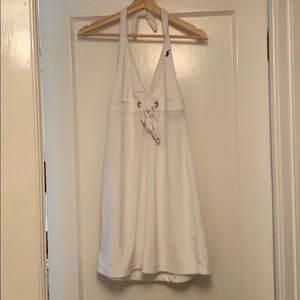 White terry cloth swim coverup